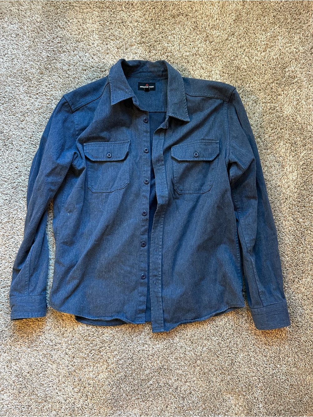 American Giant Navy Denim Shirt
